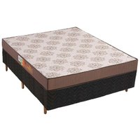 Conjunto Box Casal: Colchão Espuma Polar D28 Pérola + Base CRC Rústico Black(138x188)