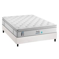 Cama Box Casal: Colchão Molas Plumatex MasterPocket Ensacadas Confortgel + Base CRC Courano White(138x188)