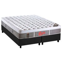 Conjunto Box Queen: Colchão Molas Castor Pocket Gold Star Light Stress Oxygen New Plush + Base CRC Suede Gray (158x198)