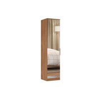 Módulo de Quarto Solteiro Guarda Roupa 71230K Irlanda c/ 1 Porta c/ Espelho Amêndola Touch - Demóbile