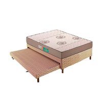 Conjunto Box Casal: Colchão Espuma Polar D33 Pérola Clean + Base CRC Rústico Clean(138x188)