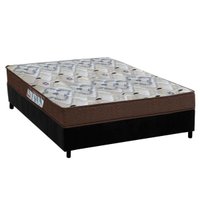 Cama Box Casal: Colchão Ortopédico Ortobom D45/EP Fort Tech ISO 150 + Base CRC Suede Black(138x188)