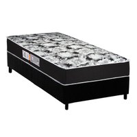 Conjunto Box Solteiro: Colchão Espuma Luckspuma D45 Gran Luck Black + Base CRC Suede Black(88x188)