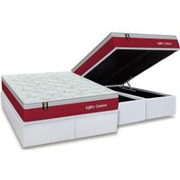 Conjunto Box Baú King: Colchão Molas Orthoflex Ensacadas Agility Confort + Base CRC Courano White (193x203)