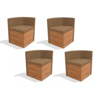 Kit 4 Cadeiras Sala Jantar 4CAD800 4 Un Freijó - Assento/Encosto Caramelo D005 - Kappesberg