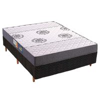 Conjunto Box Casal: Colchão Espuma Polar D45 Pérola Fort Black + Base CRC Rústico Black(138x188)