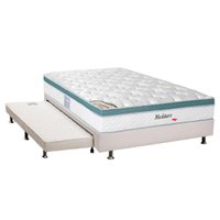 Cama Box c/ Auxiliar Casal: Colchão Herval Ensacadas Meditare + Base CRC Courano Branco (138x188)