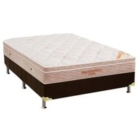 Conjunto Box Casal: Colchão Espuma Ortobom SuperPocket Apollo Viscomemory + Cama Box Suede Brown(138x188)