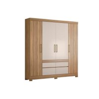 Guarda Roupa 4 Portas  e 4 Gavetas Bilbao Amêndola/Off White - Demóbile