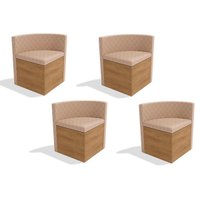 Kit 4 Cadeiras Sala Jantar 4CAD800 4 Un Freijó - Assento/Encosto Suede Bege Geométric - Kappesberg