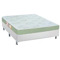 Conjunto Box Casal: Colchão Espuma Castor D33 Sleep Max + Base CRC Courano White(138x188)