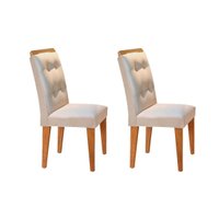 Kit 2 Cadeiras Sala Jantar Imperatriz 2 Un Imbuia/Suede Creme - Rufato