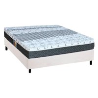 Cama Box Casal: Colchão Molas Castor Bonnel System Class + Base CRC Courano White(138x188)
