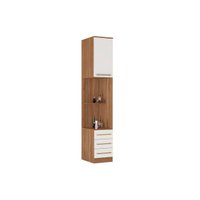 Mesa de Cabeceira Modulada Armário de 71180K Irlanda c/ 1 Porta e 3 Gavetas Amendola/Branco - Demóbile
