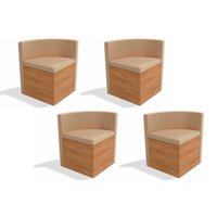 Kit 4 Cadeiras de Cozinha 4CAD800 4 Un Nogal-Freijó/ Suede Bege A20 - Kappesberg