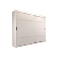 Guarda Roupas 2 Portas de Correr Blumenau c/  de Correr e 4 Gavetas Branco-Panan
