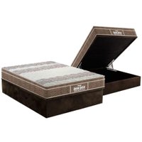 Cama Box Baú Casal: Colchão Espuma D33 Probel / EP Guarda Costas PróIntense Plus + Base CRC Suede Brown(138x188)