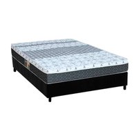 Cama Box Casal: Colchão Molas Castor Bonnel Class New + Base CRC Suede Black(138x188)