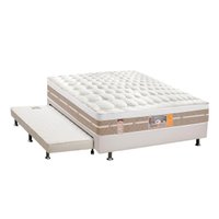 Cama Box c/ Auxiliar Casal: Colchão Castor Ensacadas Silver Star Air + Base CRC Courano Branco (138x188)