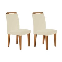 Kit 2 Cadeiras Sala Jantar Athenas 2 Un Imbuia/Suede Creme - Rufato