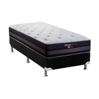 Conjunto Box Solteiro: Colchão Molas Herval Maxspring Málaga + Base CRC Suede Black(88x188)