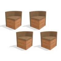 Kit 4 Cadeiras Sala Jantar 4CAD800 4 Un Nogal-Freijó/ Suede Caramelo D05 - Kappesberg