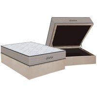 Cama Box Baú Casal: Colchão Espuma Orthoflex D45 Genova + Base CRC Suede Clean(138x188)
