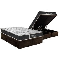 Conjunto Box Baú King: Colchão Molas Probel Prolastic ProDormir Sleep + Base CRC Suede Brown(193x203)