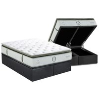 Conjunto Box Baú King: Colchão Molas Herval Ensacadas Imperatore Gold C1655 + Base CRC Suede Gray (193x203x34)