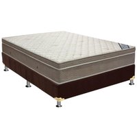 Cama Box Casal: Colchão Molas Ortobom SuperPocket Light + Base CRC Suede Brown(138x188)