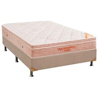 Conjunto Box Casal: Colchão Espuma Ortobom Apollo Viscomemory Bamboo + Cama Box Courano Clean(138x188)