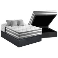 Cama Box Baú Casal: Colchão Molas Ensacadas Anjos Duo Sono + Base CRC Suede Gray(138x188)