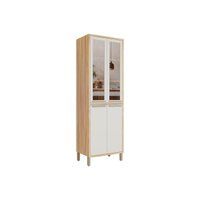 Paneleiro de Cozinha Modulado Cristaleira Syrah c/ 4 Portas (2 c/ Vidro Reflecta) 75cm Amendoa/Off White - Ronipa
