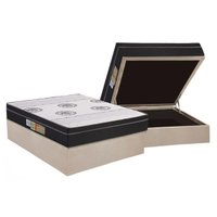 Cama Box Baú Casal: Colchão Anatômico Polar D28 Orthoface Firme + Base CRC Suede Clean (138x188)