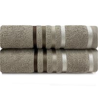 Jogo de Toalhas Banhão Gigante 2 Peças Fios Penteados Lumina Karsten - Emcompre Cinza/Branco