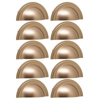 Conjunto 10 Puxadores 1753 Grenade Concha Dourado para Móveis Armários e Gavetas