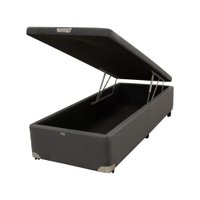 Cama Box Baú Castor Solteiro Vellus Cinza 120x203x35cm