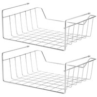 Kit 2 Organizadores Aramado Para Prateleira 34cm Cesto Multiuso Encaixe Para Armário