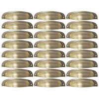 Kit 24 Puxadores Ouro Velho 2773 Quebec Concha Torralba para Móveis Armários Gavetas