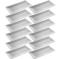 12 Bandejas Retangulares 29x14cm Travessa Melanina Servir Sushi Restaurantes Comida Japonesa Lyor