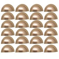 Kit 24 Puxadores para Móveis 1753 Grenade Concha Dourado Armários Gavetas Torralba