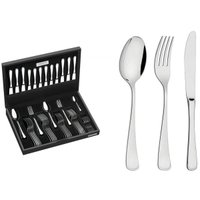 Faqueiro Tramontina Mônaco Inox 42 peças Facas de Mesa 6mm Estojo de Madeira
