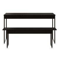 Conjunto de Mesa de Jantar com Banco Studio Preto