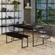 Conjunto de Mesa de Jantar com Banco Studio Preto