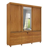 Guarda-Roupa Casal com Espelho Chicago II 3 PT 9 GV Cinamomo