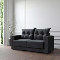 Sofá 2 Lugares Lubeck Suede Grafite 140 cm