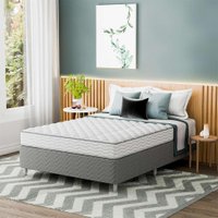 Cama Box com Colchão Viúva Howie Espuma D33 (17x128x188) Branco e Cinza