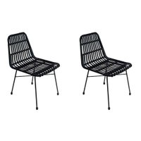 Conjunto com 2 Cadeiras Marmaris Rattan Preto