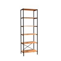 Estante Trento Madeira e Preta 180 cm