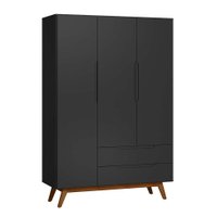 Guarda-Roupa Solteiro Alpi 3 PT 2 GV Preto